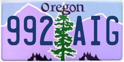 OR license plate 992AIG