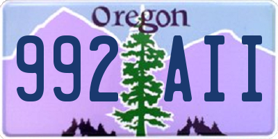 OR license plate 992AII