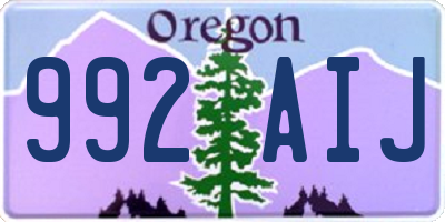 OR license plate 992AIJ