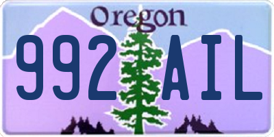 OR license plate 992AIL