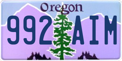 OR license plate 992AIM