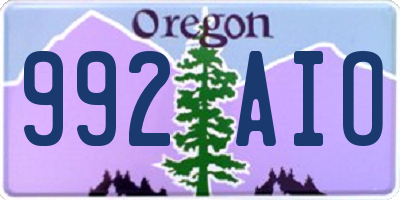 OR license plate 992AIO