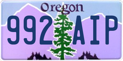 OR license plate 992AIP