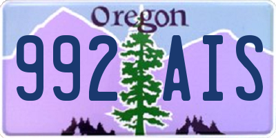 OR license plate 992AIS