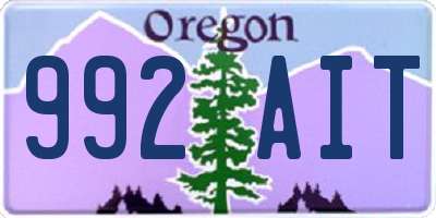 OR license plate 992AIT