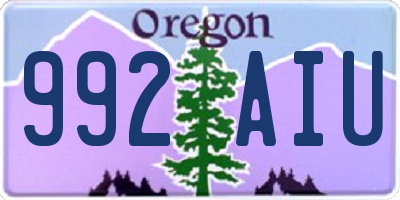 OR license plate 992AIU