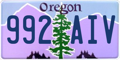 OR license plate 992AIV