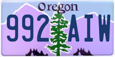 OR license plate 992AIW