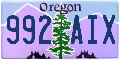 OR license plate 992AIX