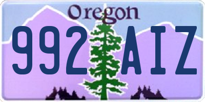 OR license plate 992AIZ