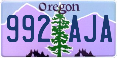 OR license plate 992AJA