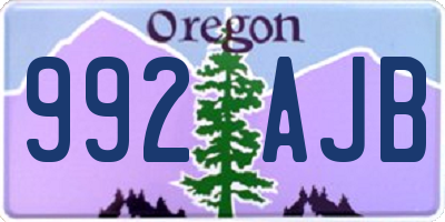 OR license plate 992AJB