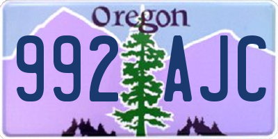 OR license plate 992AJC