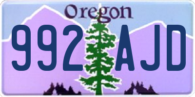 OR license plate 992AJD
