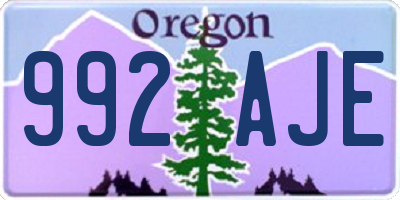 OR license plate 992AJE