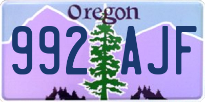 OR license plate 992AJF