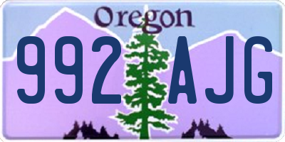 OR license plate 992AJG