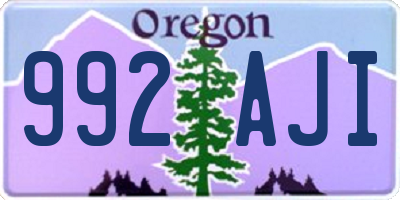 OR license plate 992AJI