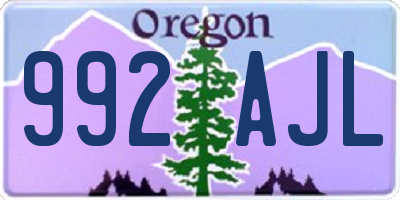 OR license plate 992AJL