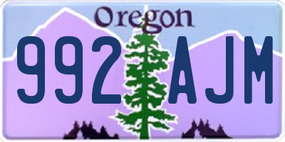 OR license plate 992AJM