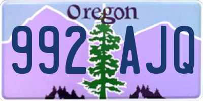 OR license plate 992AJQ