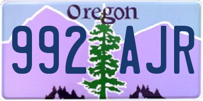 OR license plate 992AJR
