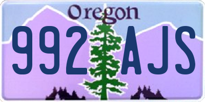 OR license plate 992AJS