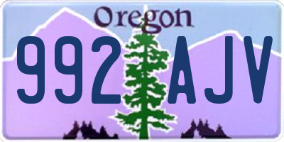 OR license plate 992AJV