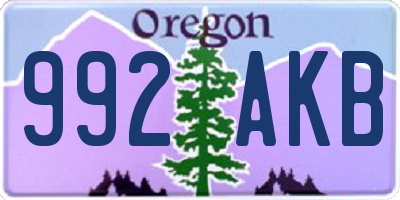 OR license plate 992AKB