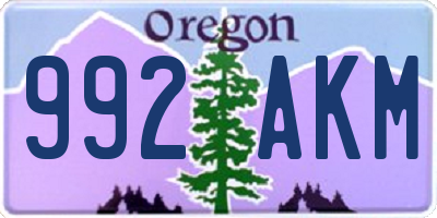 OR license plate 992AKM