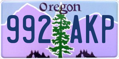 OR license plate 992AKP