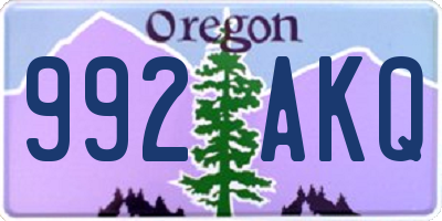 OR license plate 992AKQ