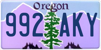 OR license plate 992AKY