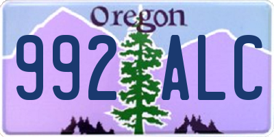 OR license plate 992ALC