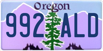 OR license plate 992ALD