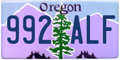 OR license plate 992ALF