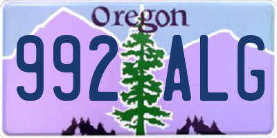 OR license plate 992ALG