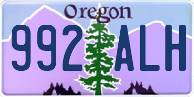 OR license plate 992ALH