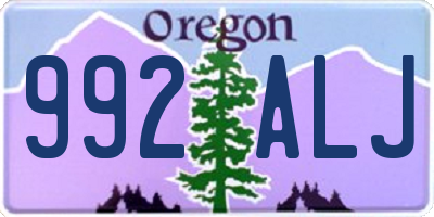 OR license plate 992ALJ