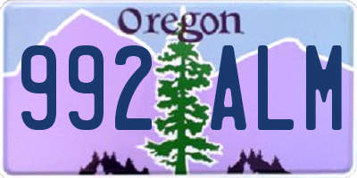 OR license plate 992ALM