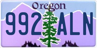 OR license plate 992ALN