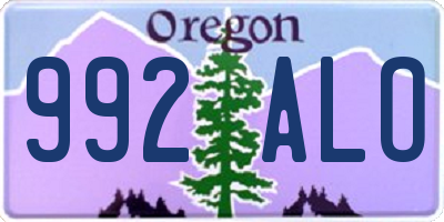 OR license plate 992ALO