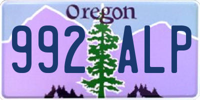 OR license plate 992ALP