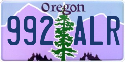 OR license plate 992ALR
