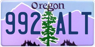 OR license plate 992ALT