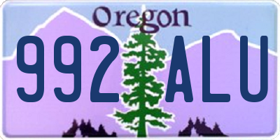 OR license plate 992ALU