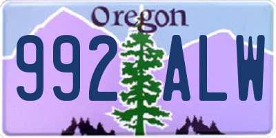 OR license plate 992ALW
