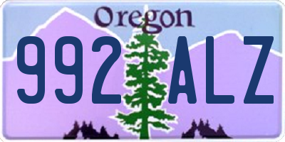 OR license plate 992ALZ