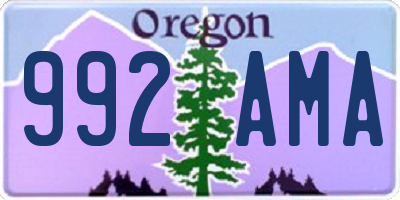 OR license plate 992AMA