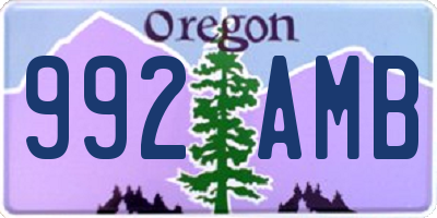 OR license plate 992AMB